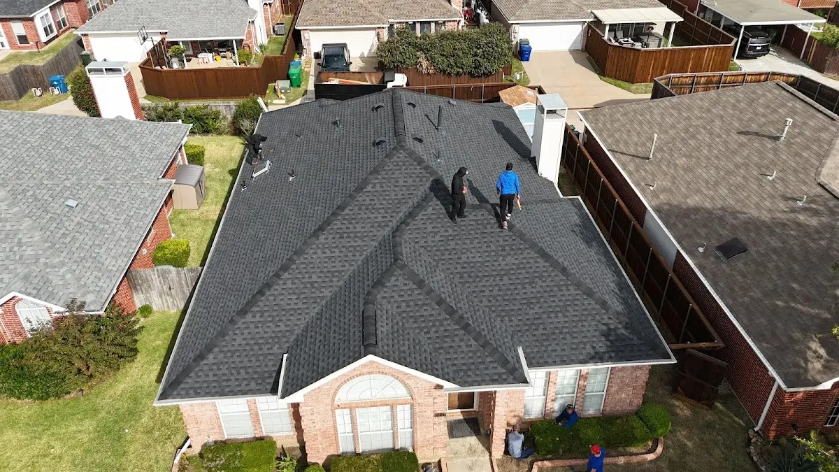 Slate & Tile Roof Repair work in progress on a Saraland property